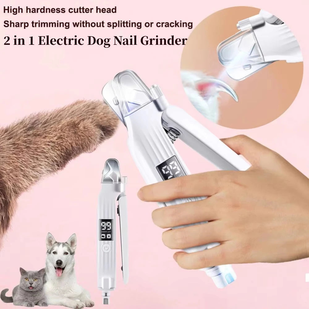 Rechargeable 2-in-1 Pet Nail Grinder with LED Light