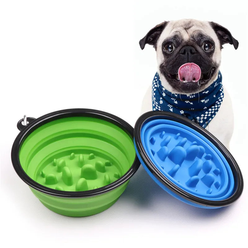Portable Slow Feeder Dog Bowl for Travel & Daily Feeding