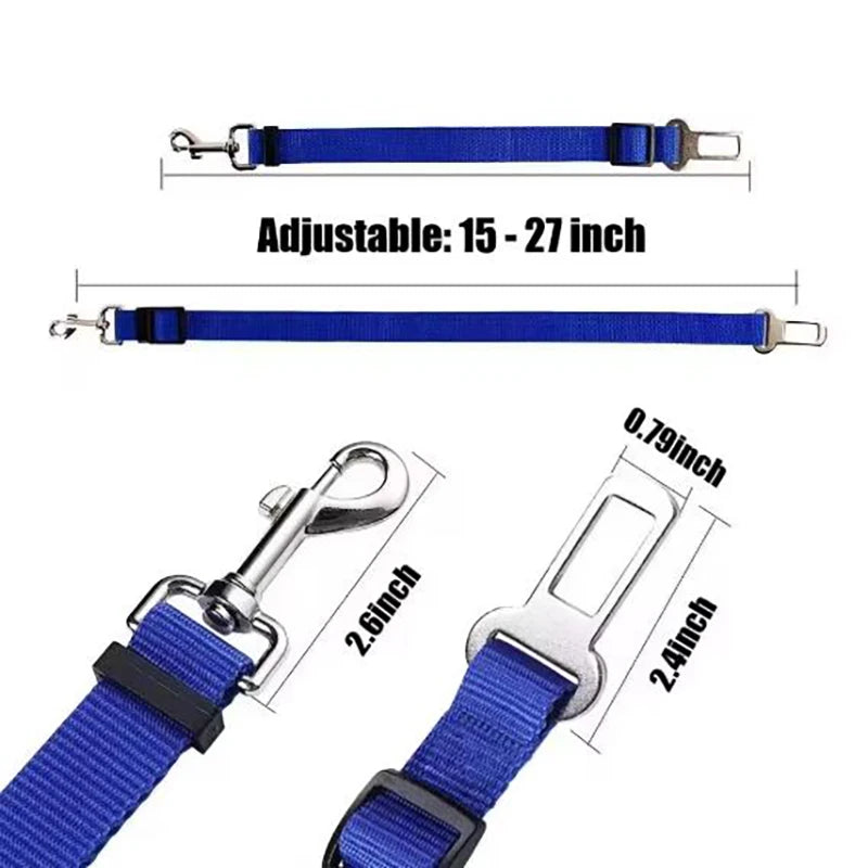 Adjustable Dog Car Seat Belt Safety Leash for Travel & Car Rides