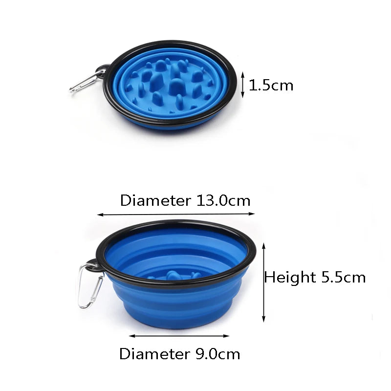 Portable Slow Feeder Dog Bowl for Travel & Daily Feeding