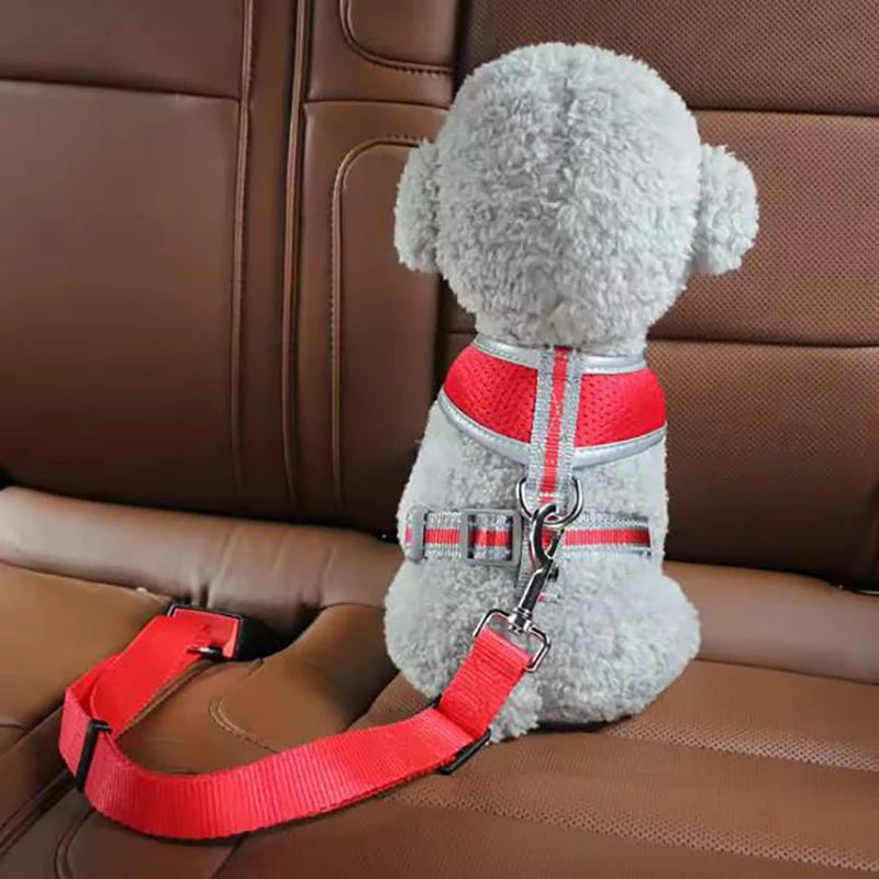 Adjustable Dog Car Seat Belt Safety Leash for Travel & Car Rides