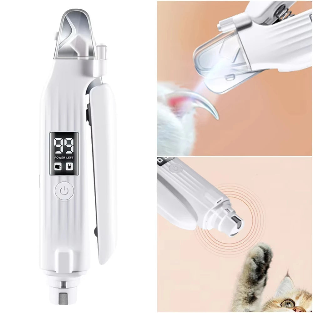 Rechargeable 2-in-1 Pet Nail Grinder with LED Light