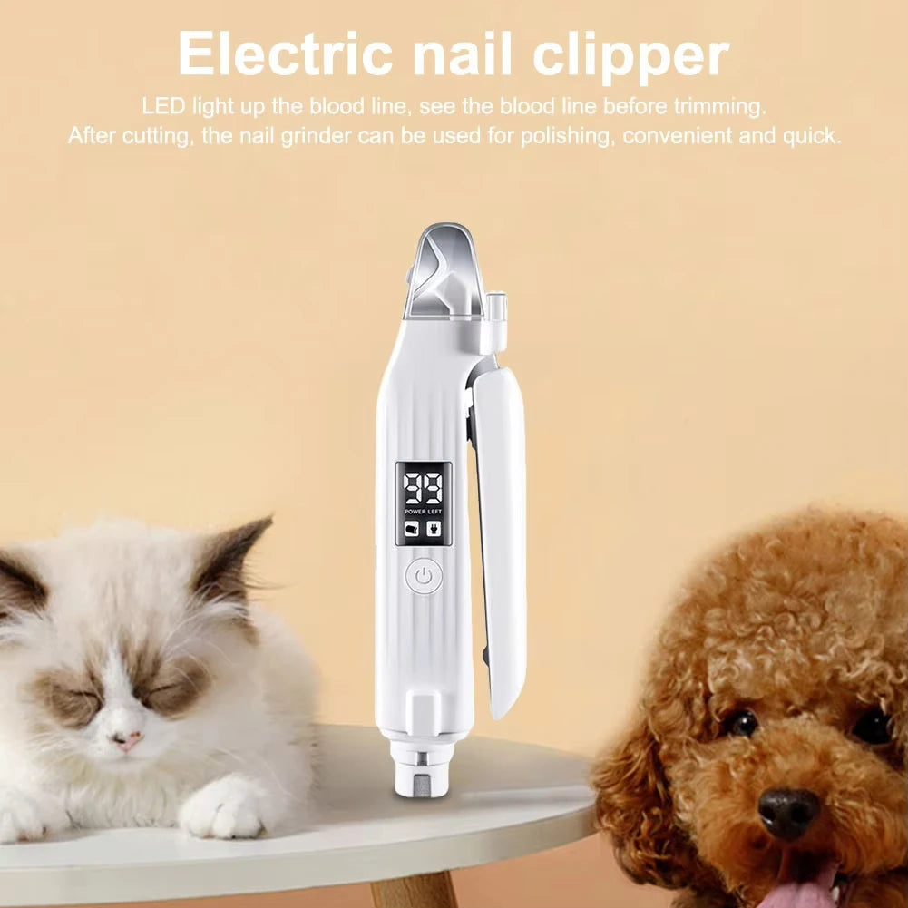Rechargeable 2-in-1 Pet Nail Grinder with LED Light